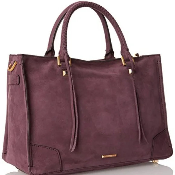 🆕 Rebecca Minkoff Regan Nubuck Leather Satchel - Picture 2 of 8